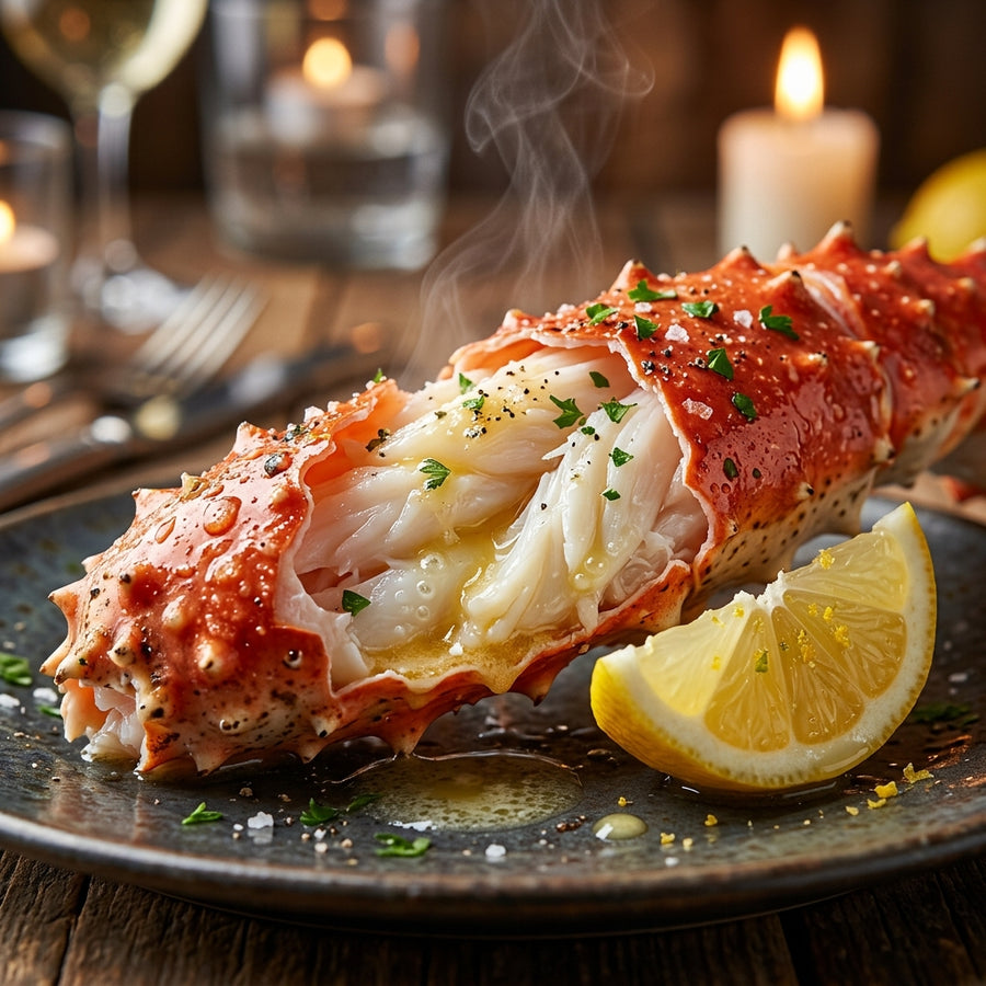 Premium Wild-Caught King Crab Legs — 100% Full Meat Yield